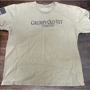 Grunt Style "Grumpy Old Vet" Military Green T Shirt Men's Size XXL